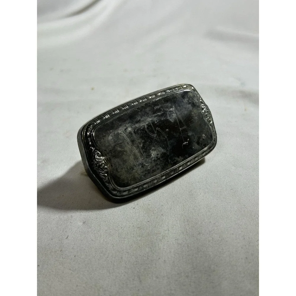 Vintage Silver Plated Small Vanity Brush Accessory Ladies Monogrammed